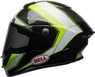 Bell Race Star Full-Face Gloss White Hi-Viz Green Sector Motorcycle Helmet